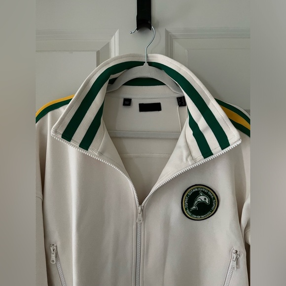 NWT Women’s Esprit cropped track suit jacket, cream with green stripes ..size XL - Picture 4 of 7